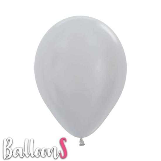 P03 12" Sempertex Pearl Satin Silver Latex Balloon