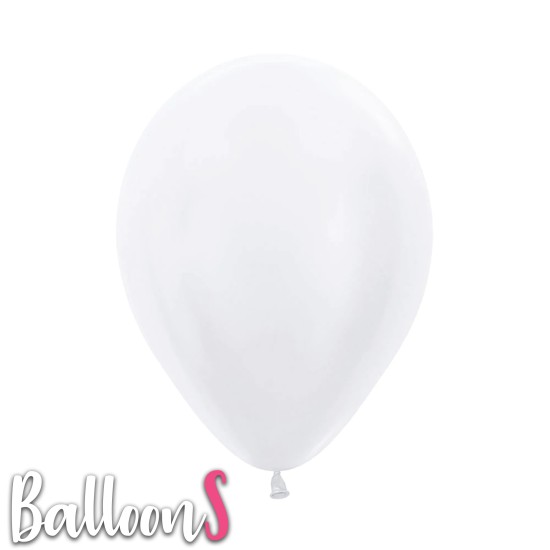 P01 12" Sempertex Pearl Satin White Latex Balloon