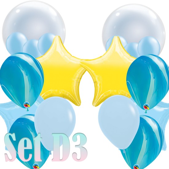 Balloon Set D (5 Color Tones) + 1 Bubble Balloon