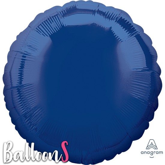 25273 18" Anagram Navy Blue Foil Circle Balloon