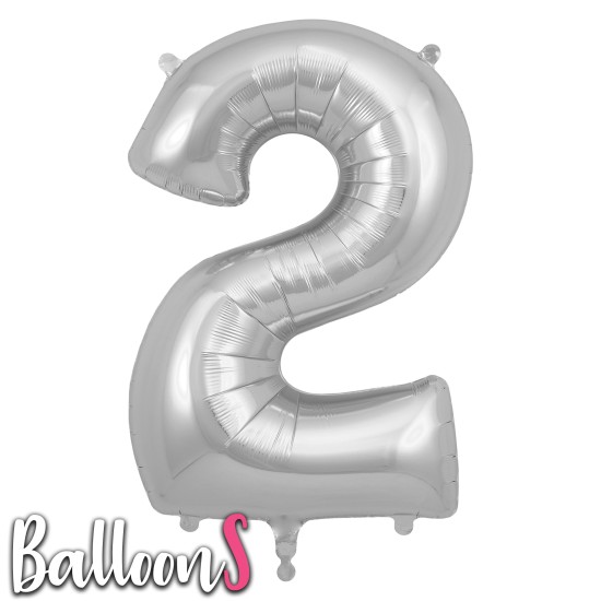 SN02   34" Silver Number Balloon 2