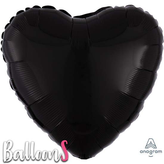 00683 18" Anagram Black Foil Heart Balloon